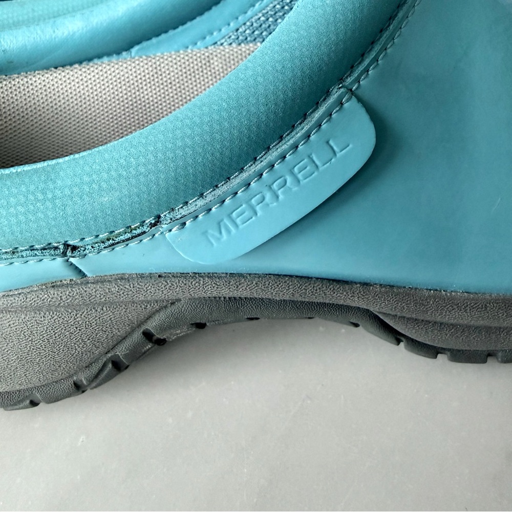 Merrell•Size 8•Women's Encore Moc•Pro Shine•Slip-Resistant•Maui Blue•Work Shoe - Picture 9 of 16